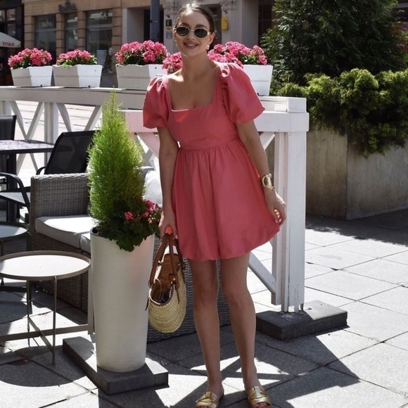 Zara NWT linen blend bow mini dress - Picture 1 of 10